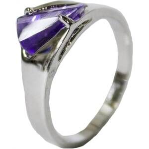 NEW FAIRE tanzanite rhodium plated ring in purple